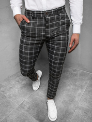 Spodnie męskie chino materiałowe grafitowe OZONEE DJ/5506