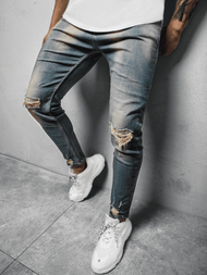 Spodnie jeansowe męskie niebieskie OZONEE DP/706