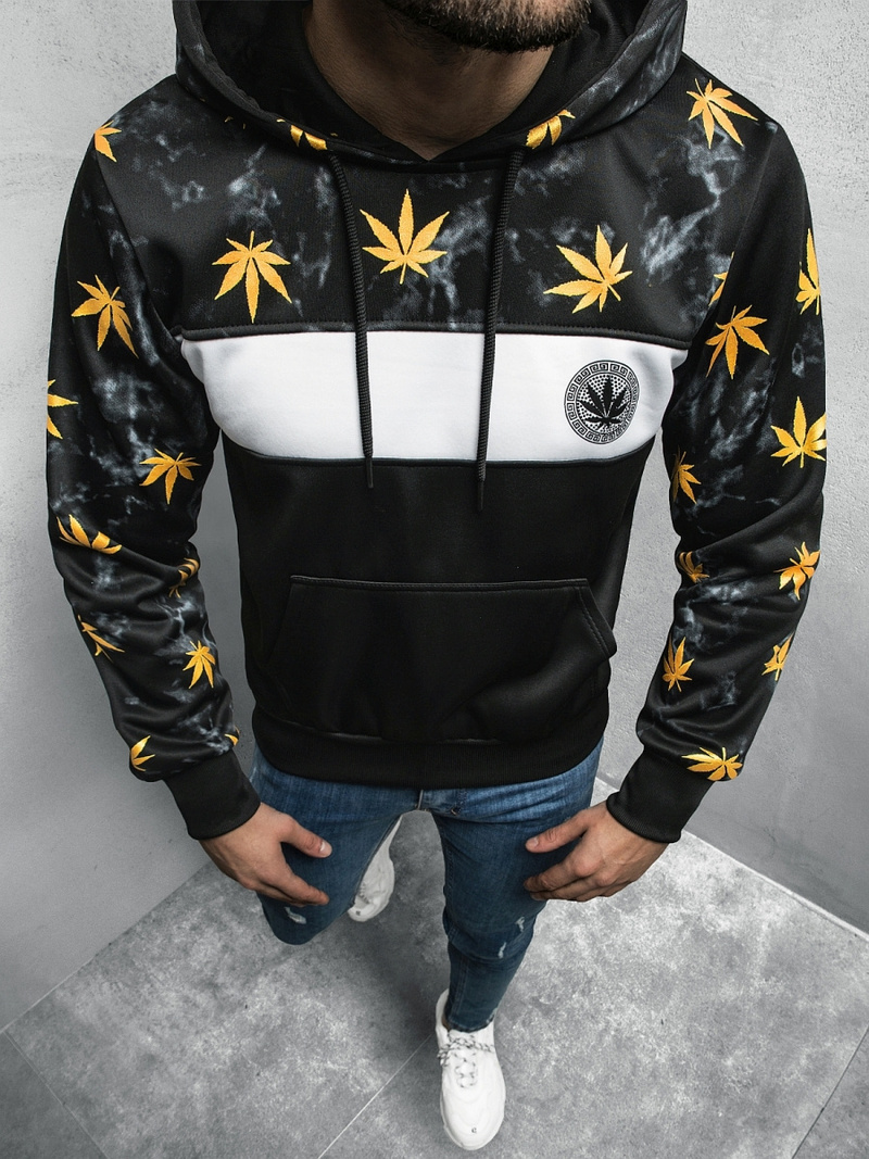 Bluza z kapturem męska czarna OZONEE O/HM523