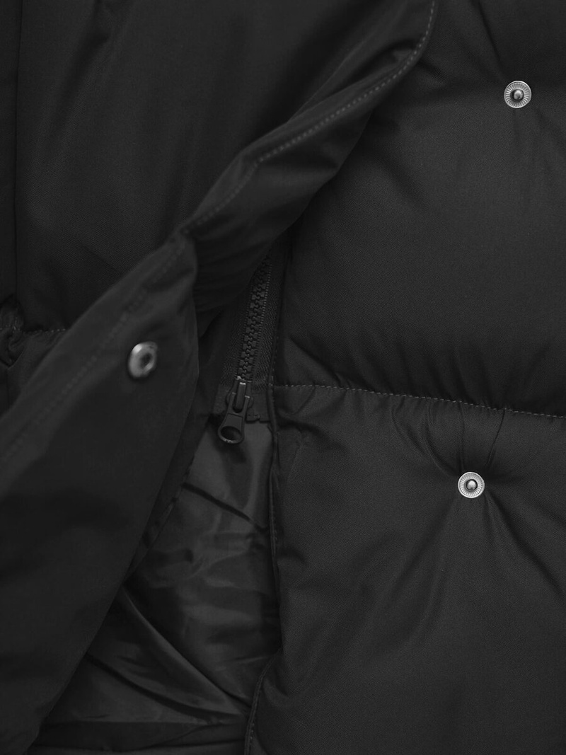 Płaszcz zimowy damski pikowany czarny OZONEE JS/5M3227/392