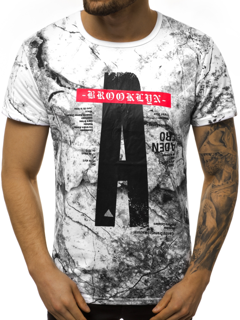 T-Shirt męski biały OZONEE JS/SS10921