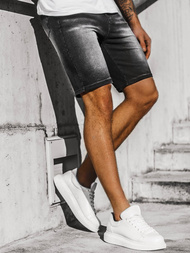 Spodenki męskie jeansowe czarne OZONEE JS/KK1072Z