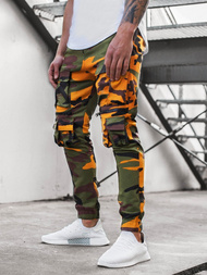 Spodnie męskie chino joggery żółte-khaki OZONEE G/2787