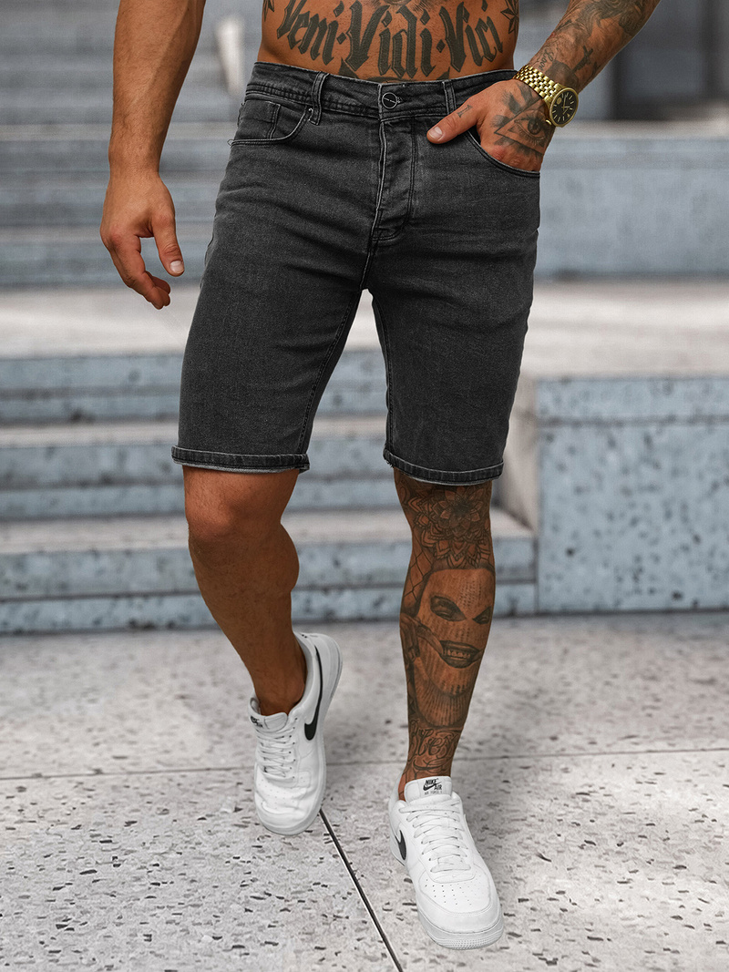 Шорти джинові чоловічі чорнi OZONEE NB/MP0315N