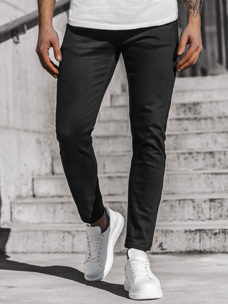 Spodnie męskie jeansowe czarne/1 OZONEE DP/585