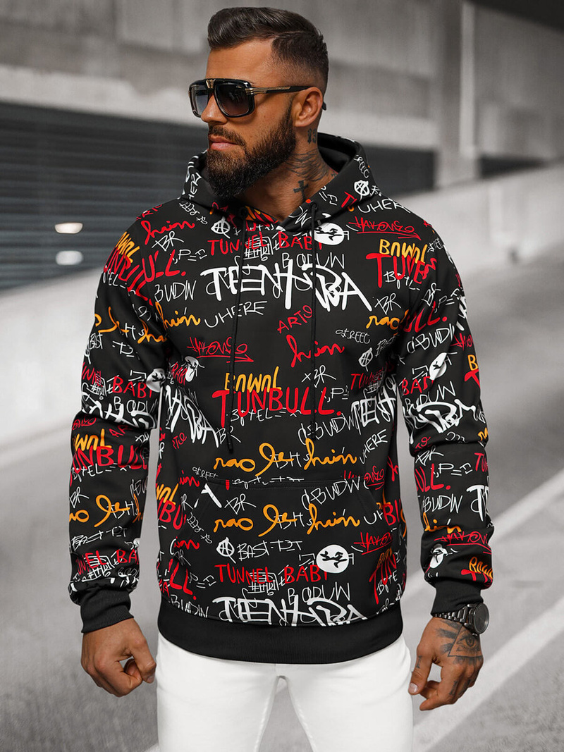 Bluza z kapturem męska czarna OZONEE JS/8B1225/3