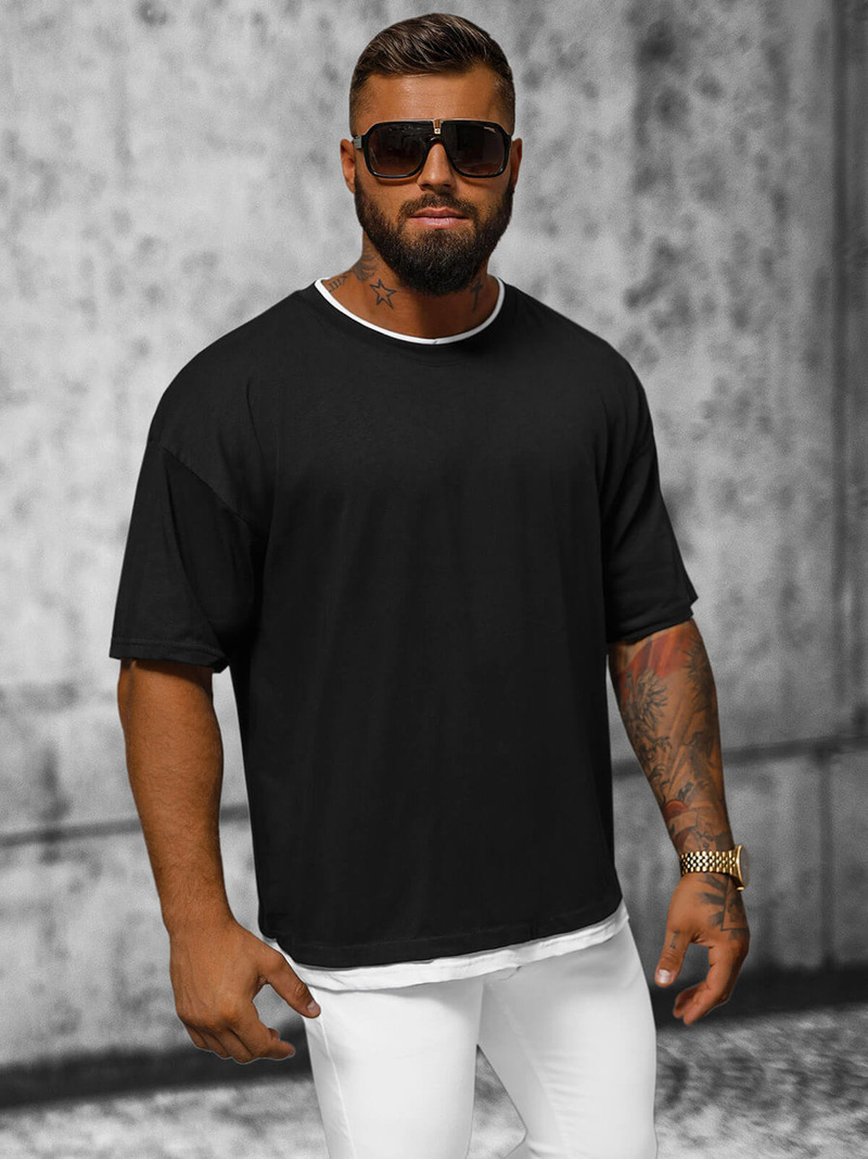 Футболка чоловіча чорна OZONEE O/3434