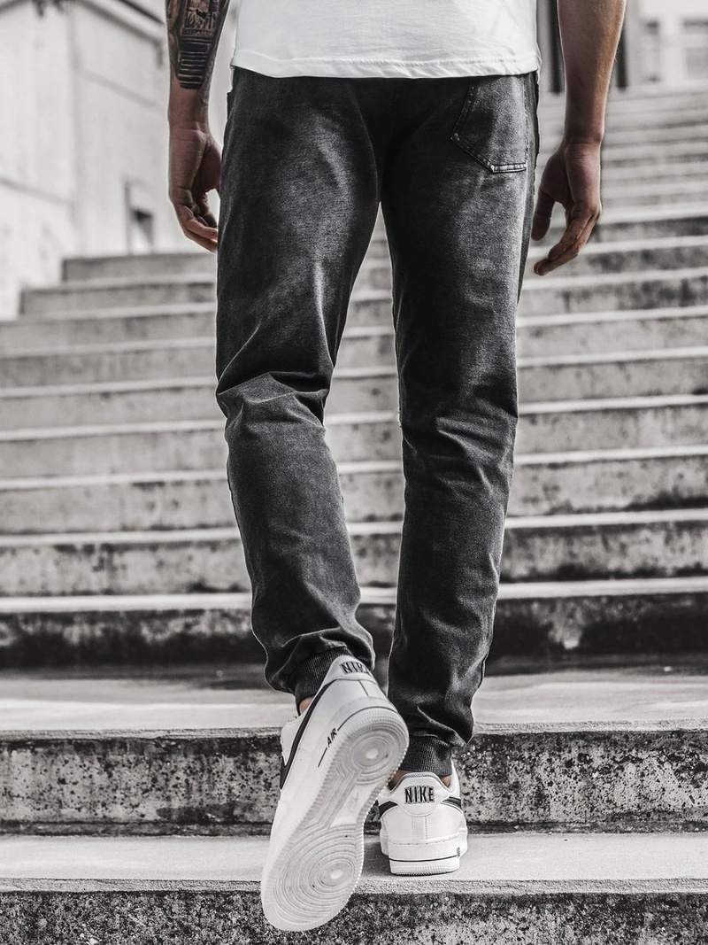 Spodnie męskie jogger czarne OZONEE JS/KK1098