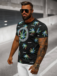 T-shirt męski czarny OZONEE O/T136/3