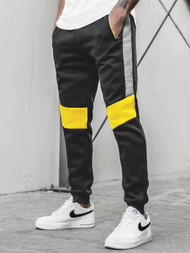 Spodnie dresowe męskie czarne OZONEE JS/K10019SP