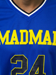 Koszulka bez rękawów męska z nadrukiem niebieska OZONEE JS/68S10176