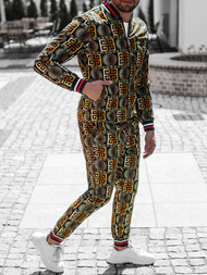 Чоловічий комплект - піджак та штани чінос чорно-золотий OZONEE O/5553/21