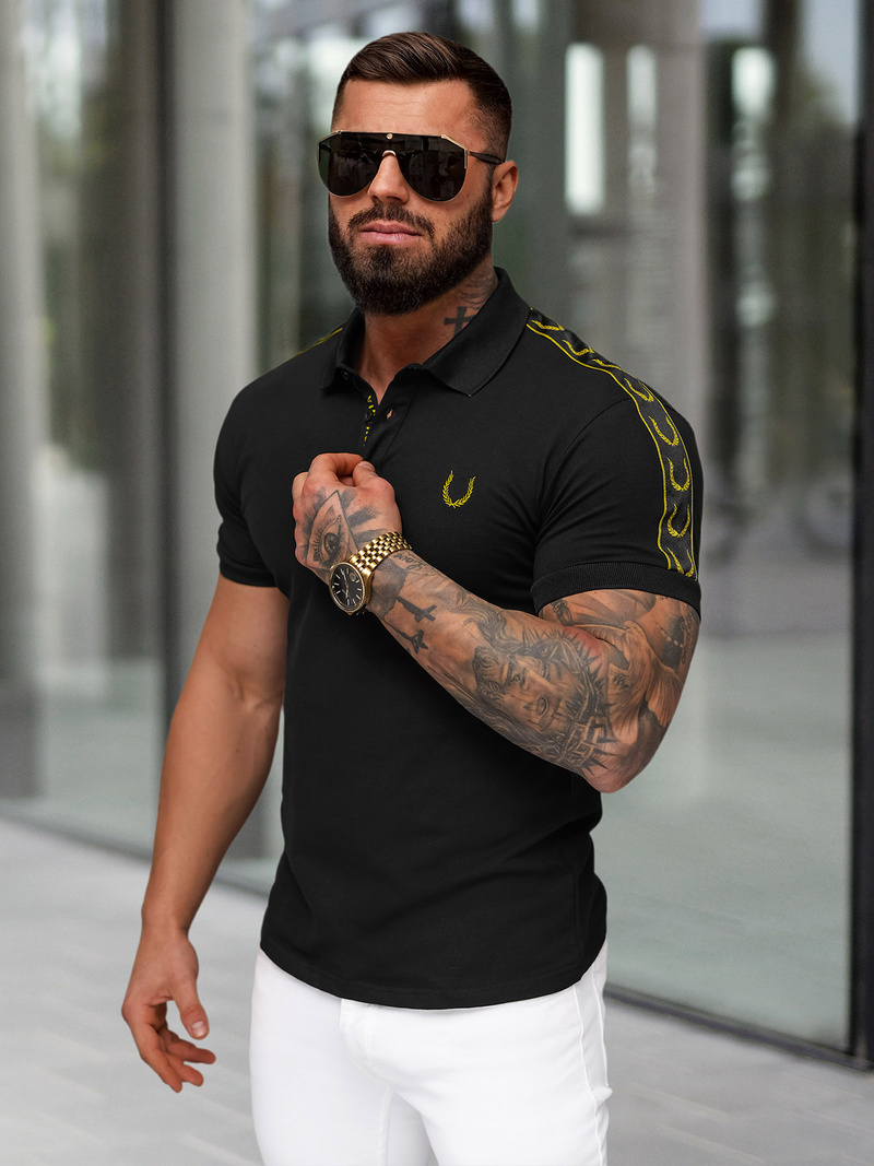 Футболка Поло Чоловіча Чорна OZONEE O/QQ1337