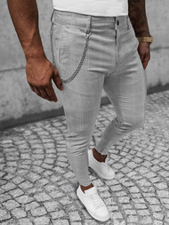 Spodnie męskie chino materiałowe szare OZONEE DJ/550176