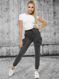 Spodnie damskie chino joggery grafitowe OZONEE O/802