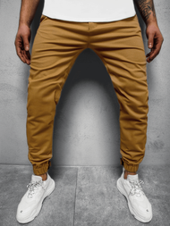 Spodnie męskie chino joggery camelowe OZONEE C/109