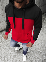 Bluza z kapturem męska czerwona OZONEE JS/JZ11058