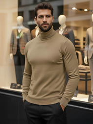 Sweter męski golf camelowy OZONEE V/V24504