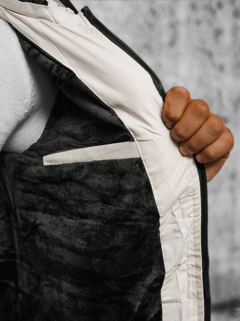 Kurtka zimowa męska pikowana beżowa OZONEE JS/84M3030/62