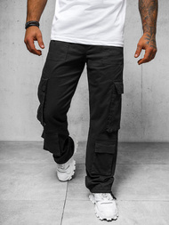 Spodnie męskie cargo wide leg czarne OZONEE O/G3041Z