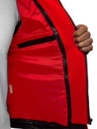 Kurtka skórzana męska czarno-czerwona OZONEE N/6129Z