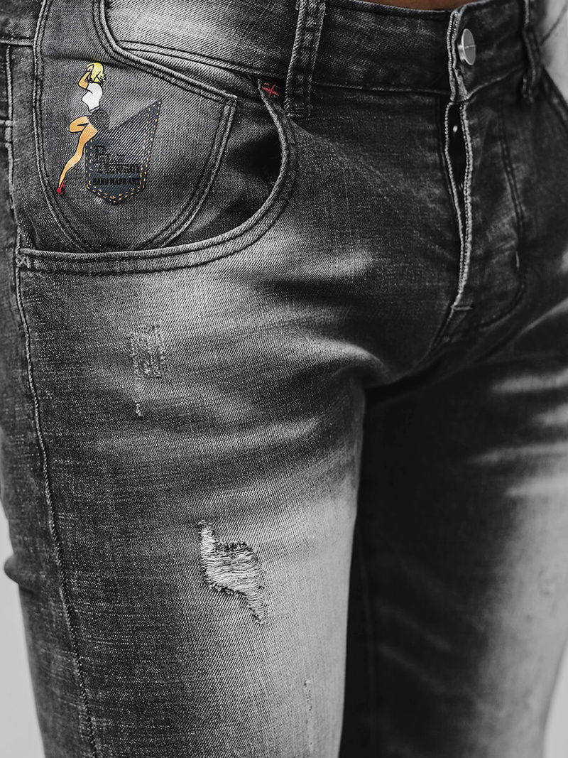 Spodnie jeansowe męskie czarne OZONEE NB/MP0024NZ