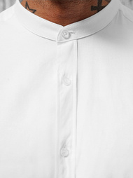 Koszula męska ze stójką biała OZONEE O/V07