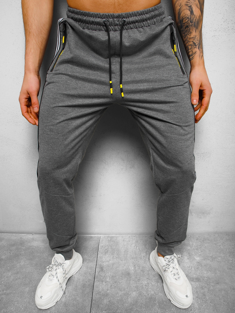 Spodnie dresowe męskie grafitowe OZONEE JS/68K10338