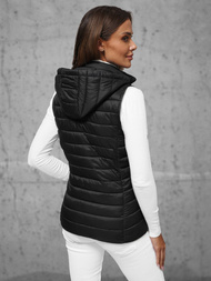 Kamizelka damska pikowana czarna OZONEE JS/16M9139/392