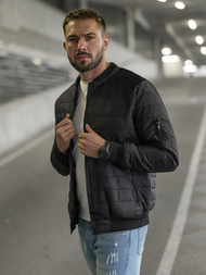 Kurtka męska pikowana czarna OZONEE JS/8M985/392Z