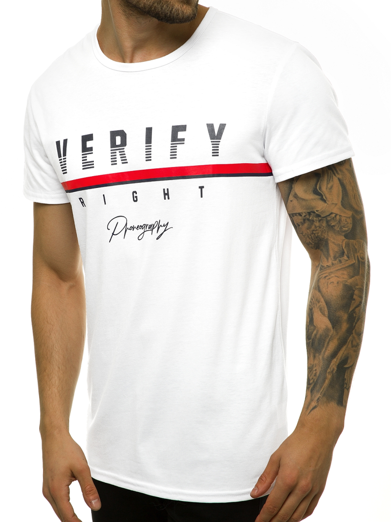 T-Shirt męski biały OZONEE JS/SS10972