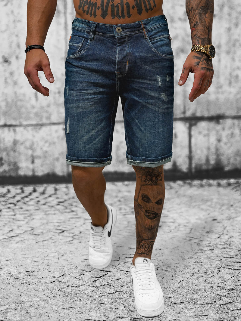 Spodenki męskie jeansowe granatowe OZONEE O/242001