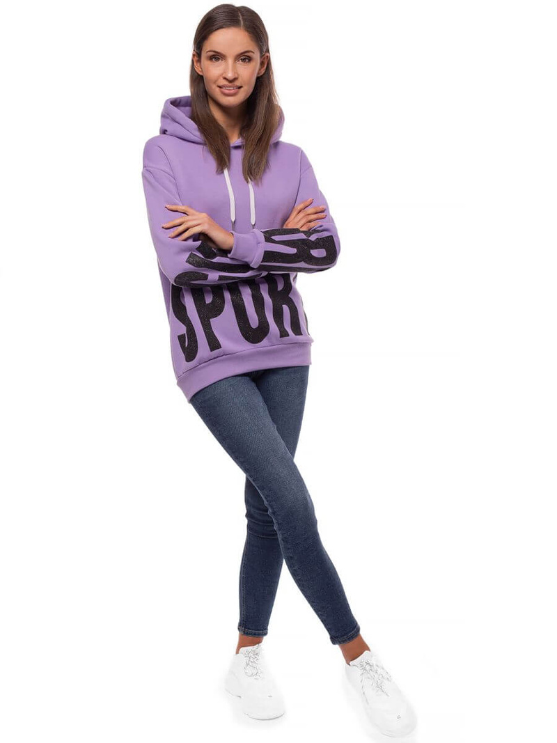 Bluza z kapturem damska fioletowa OZONEE JS/B26034