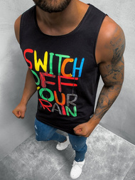 Koszulka bez rękawów męska czarna OZONEE O/1257Z