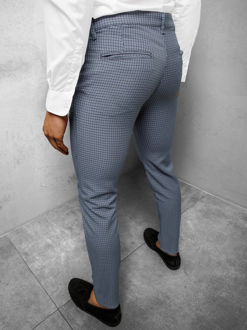 Spodnie męskie chino materiałowe niebieskie OZONEE DJ/5561