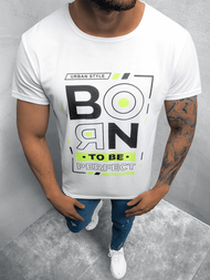 T-Shirt męski z nadrukiem biały OZONEE JS/KS2340