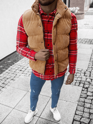 Kamizelka męska pikowana camelowa OZONEE E/3950