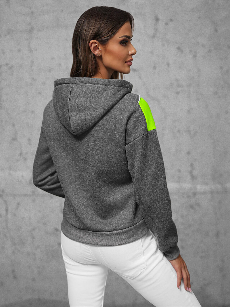 Bluza z kapturem damska grafitowa OZONEE JS/KSW2036Z