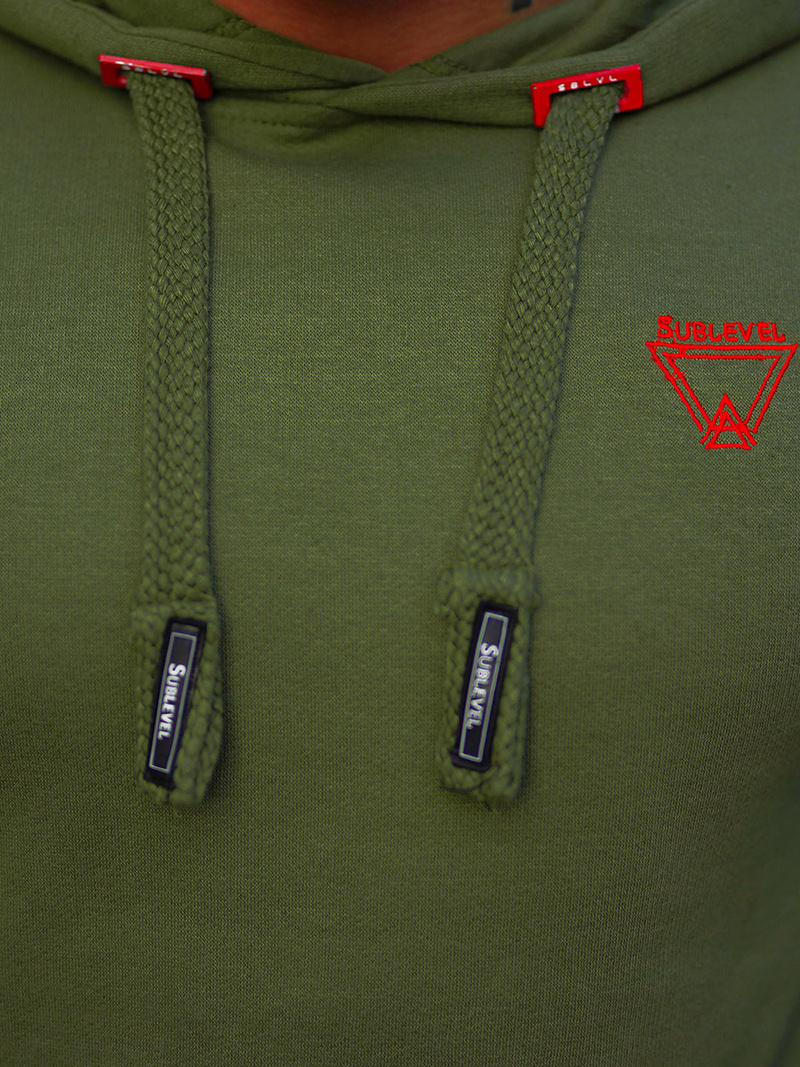 Bluza z kapturem męska zielona OZONEE O/H1060