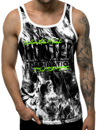 T-Shirt męski bez rękawów biały OZONEE JS/SS11033