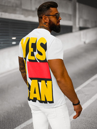 T-shirt męski z nadrukiem biały OZONEE MR/21540Z