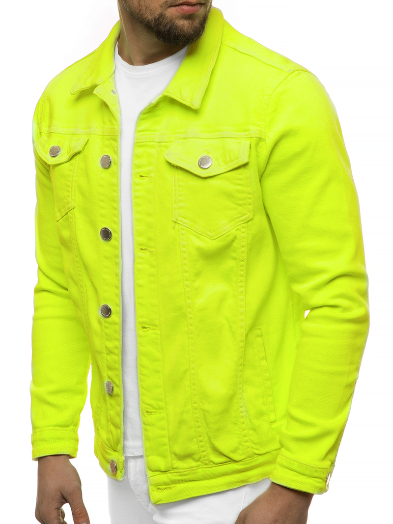 Kurtka jeans męska seledynowa OZONEE G/620