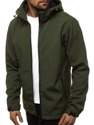 Kurtka softshell męska z kapturem zielona OZONEE JS/56008