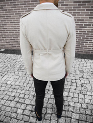 Płaszcz męski z pagonami jasny-ecru OZONEE O/5627