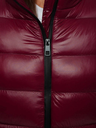 Kurtka pikowana damska bordowa OZONEE JS/M23061/7