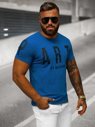 T-shirt męski z nadrukiem niebieski OZONEE O/8T1263/17