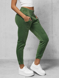 Spodnie dresowe damskie welurowe khaki OZONEE O/CR98108