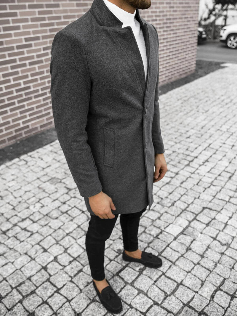 Пальто чоловіче Темно-Сiрий OZONEE O/5628