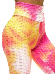 Legginsy damskie różowo-żółte OZONEE JS/YW88031