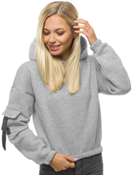 Bluza damska z kapturem szara OZONEE O/12104